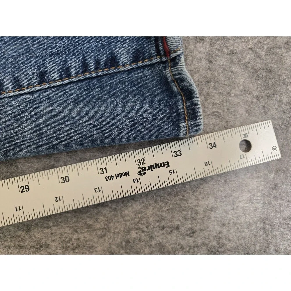True Religion Mens Ricky Flap SN Straight Leg Jeans Blue Rinse 38x33 22673